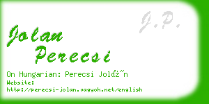 jolan perecsi business card